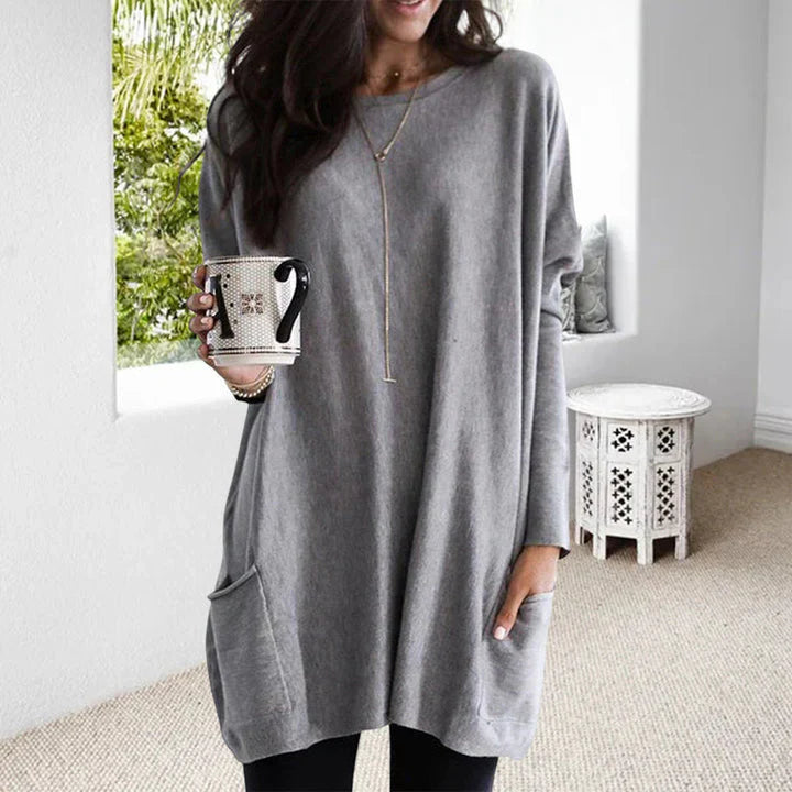 Marsha - Oversized round neck jumper for women