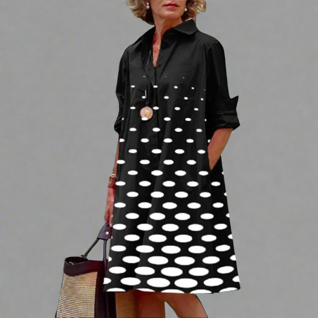 Jennifer | Chic Dress with Unique Dot Print
