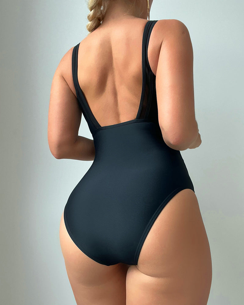 One-Piece Swimsuit in Solid Color