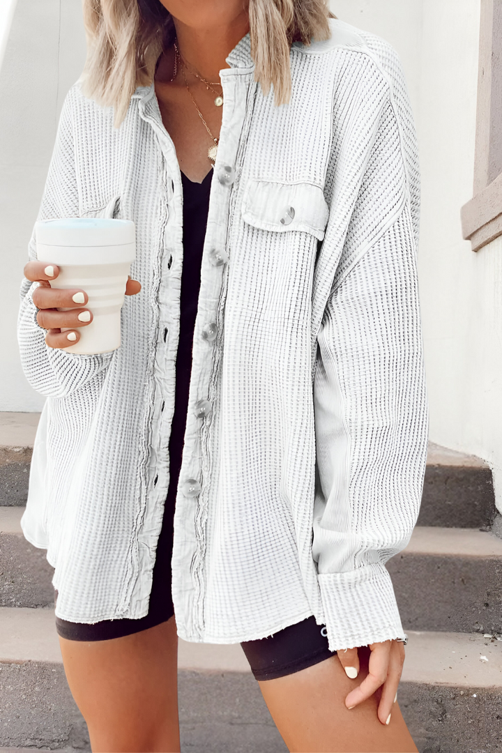 Mila - Soft Knitted Cardigan with Waffle Pattern