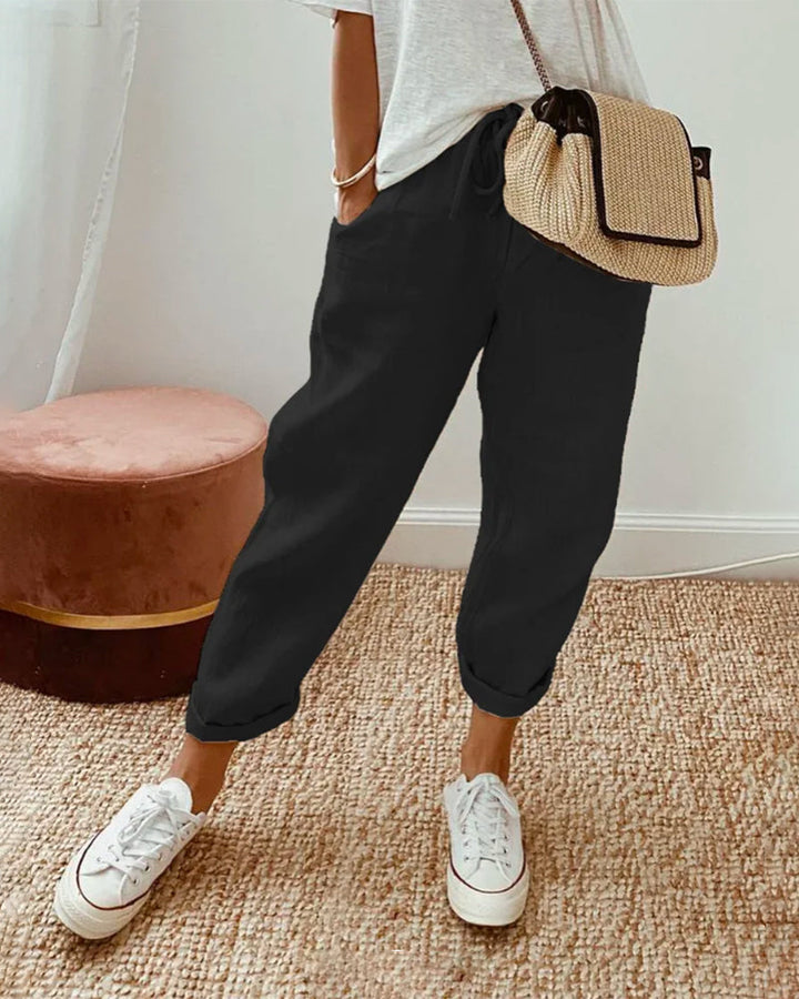 Skylar - Comfortable Elastic Waist Drawstring Pants