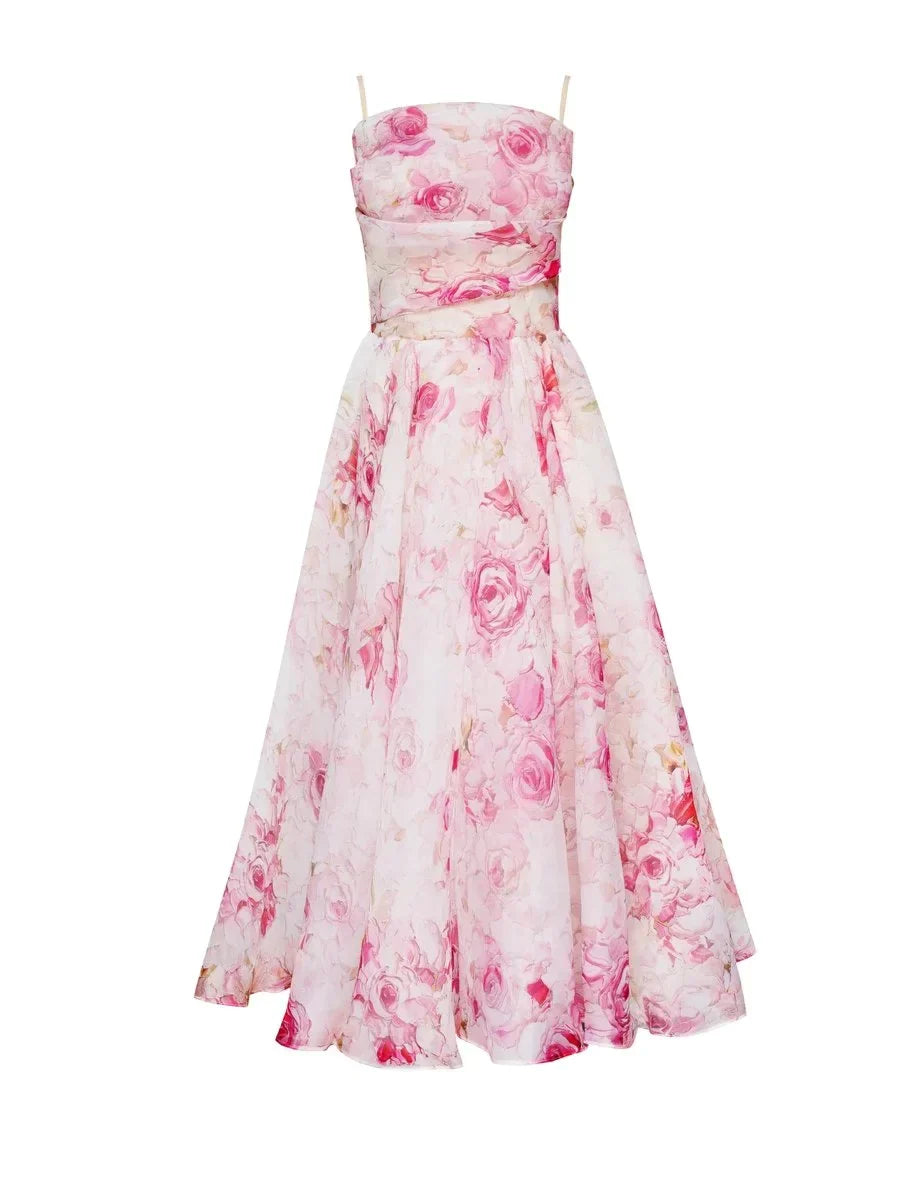 Emilia | Elegant Printed Strapless Dress