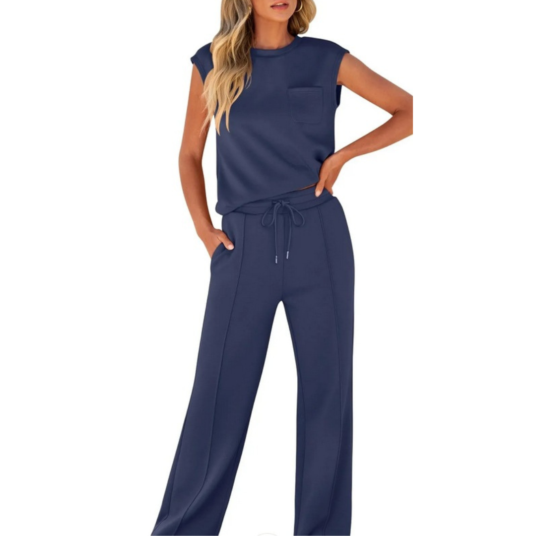 Foria – Sleeveless Drawstring Lounge Set