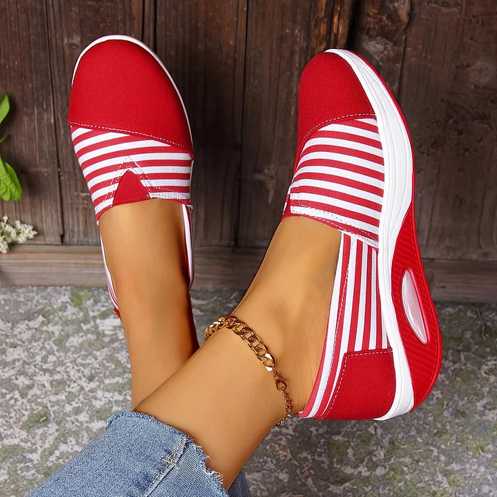 Tasha - Comfortable Striped Slip-On Orthopedic Sneakers