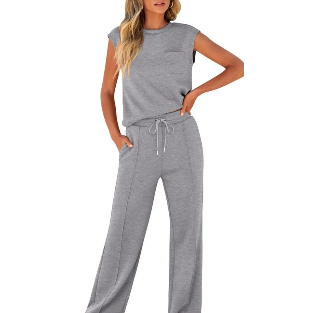 Foria – Sleeveless Drawstring Lounge Set