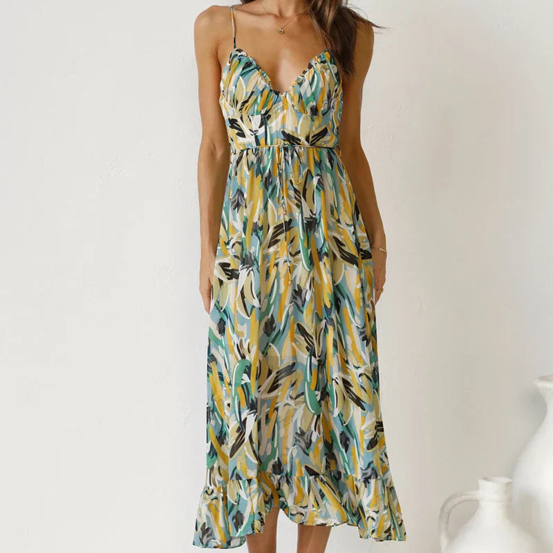 Clara - Elegant Printed Maxi  Dress