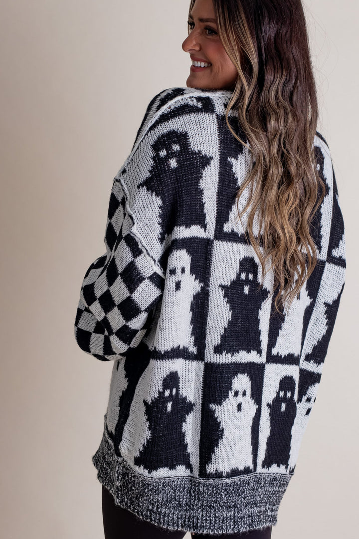 Spooky Season Checkered Sweater