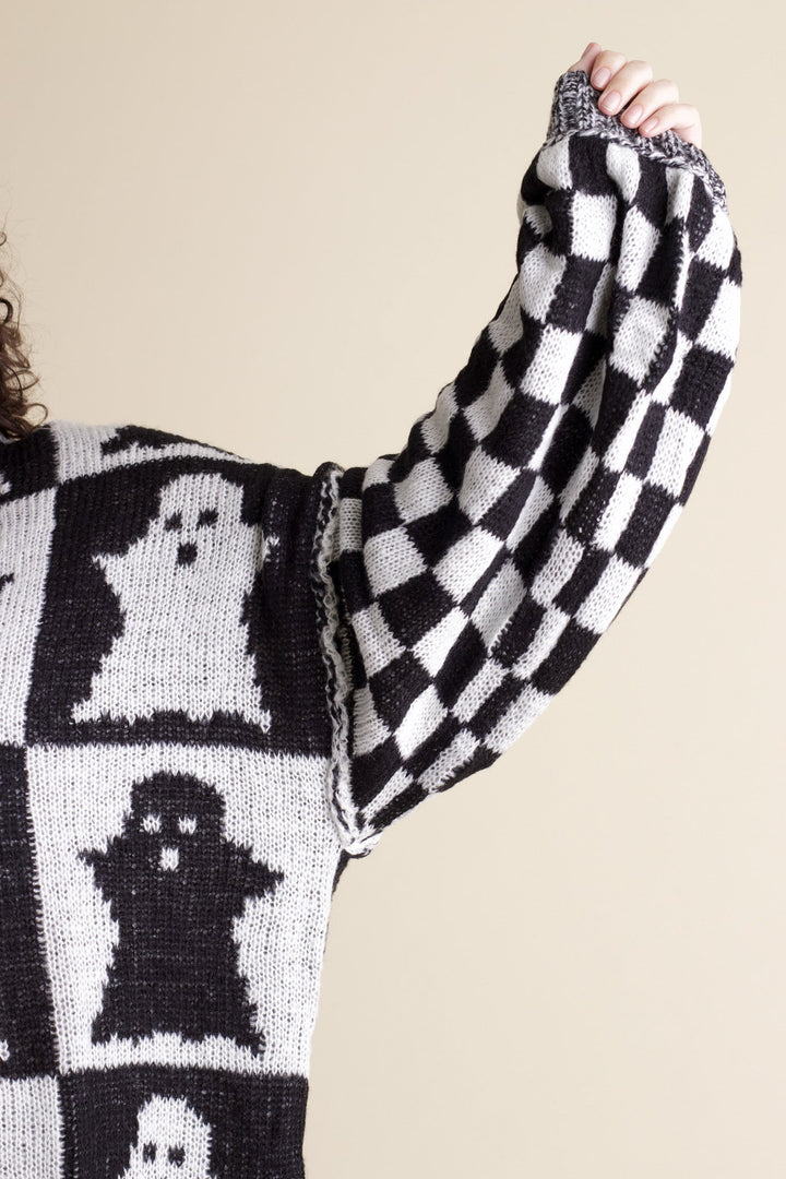Spooky Season Checkered Sweater