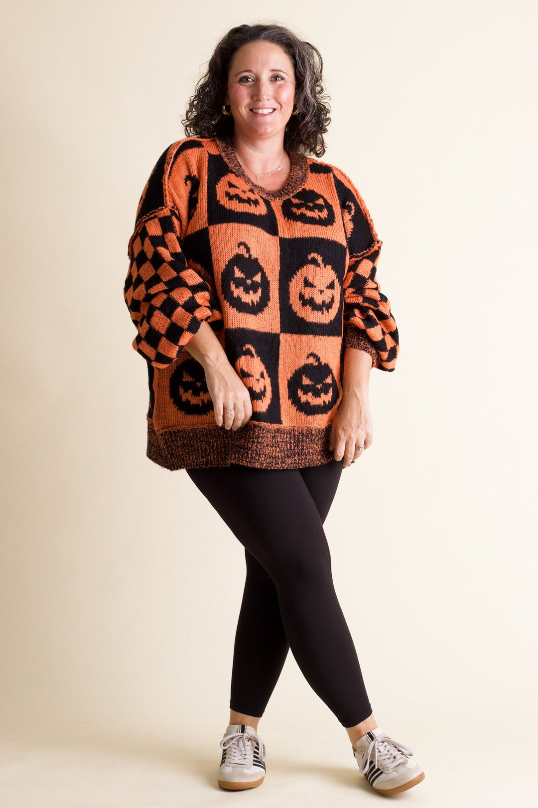 Spooky Season Checkered Sweater