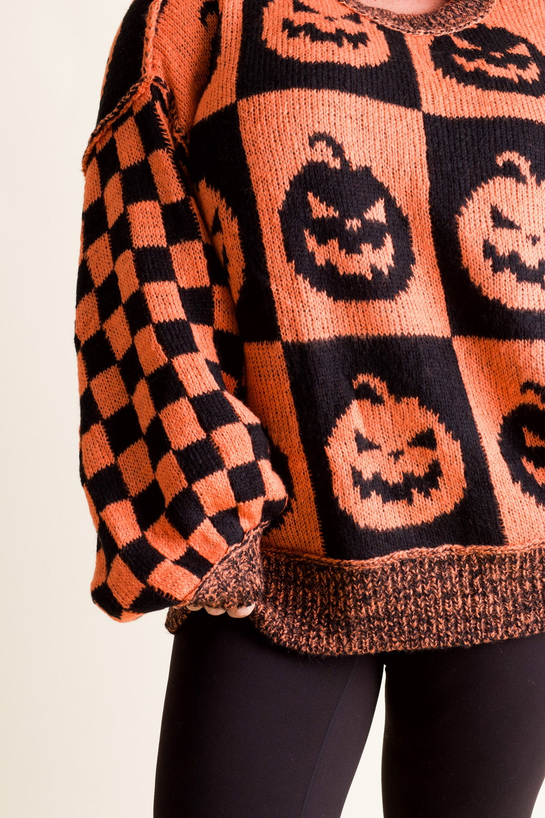 Spooky Season Checkered Sweater
