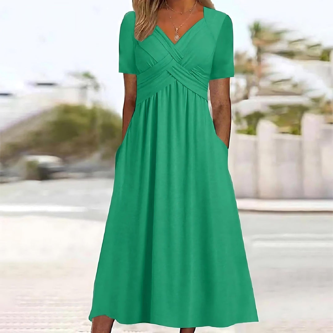 Elisa | Elegant Midi Dress with Flattering Tummy Control