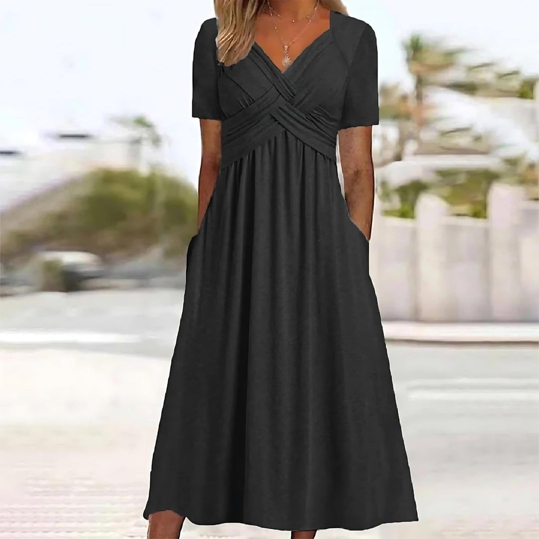 Elisa | Elegant Midi Dress with Flattering Tummy Control