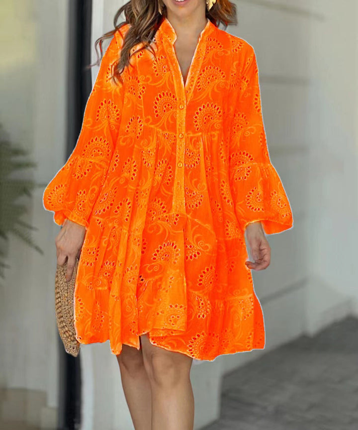 Fawna – Embroidered Tiered Mini Dress