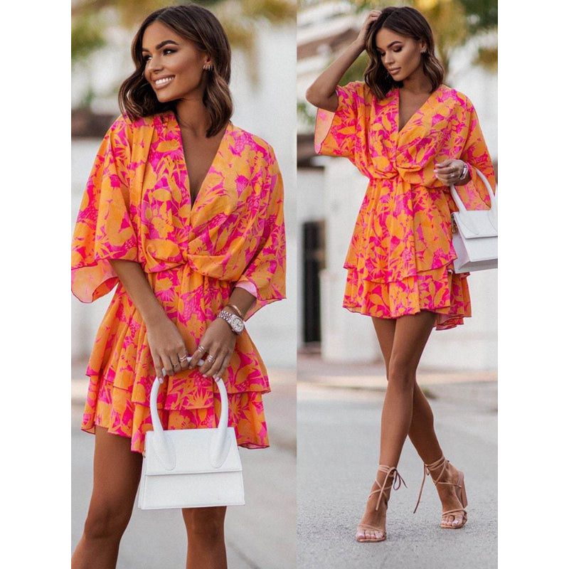 Valeria - Bohemian Floral Mini Dress