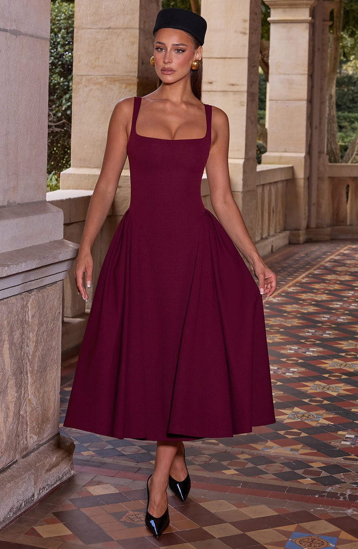 Betty | Cherry Lacquer Midi Dress