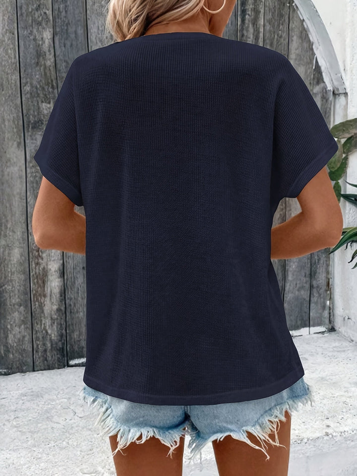 Marylou - Casual Crew Neck Short Sleeve Top