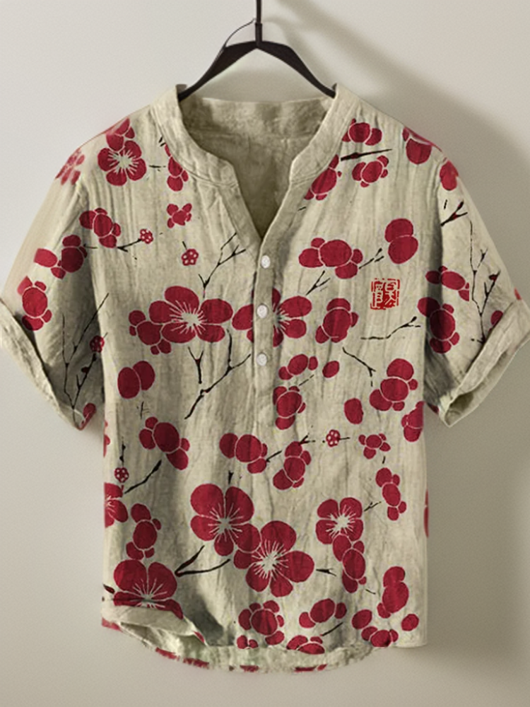 Lina | Japanese blouse with cherry blossoms