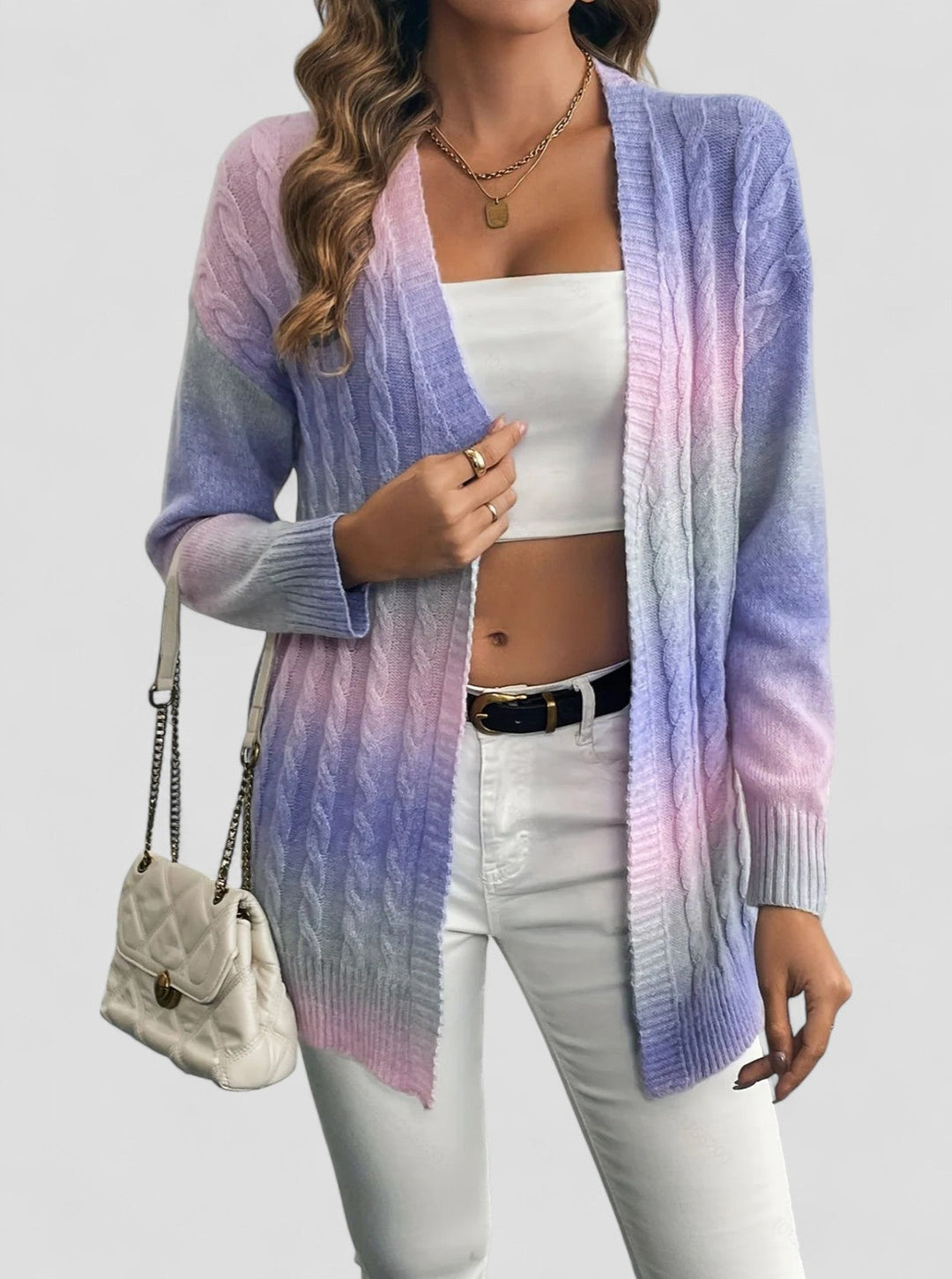 Elegancia Plush Gradient Cardigan