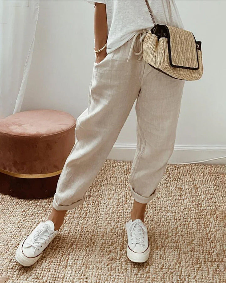 Skylar - Comfortable Elastic Waist Drawstring Pants