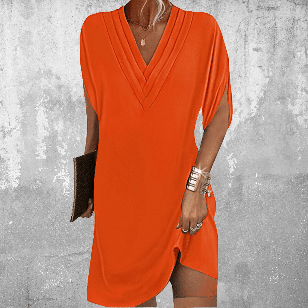Lisa | Draped V-Neck Tunic Dress