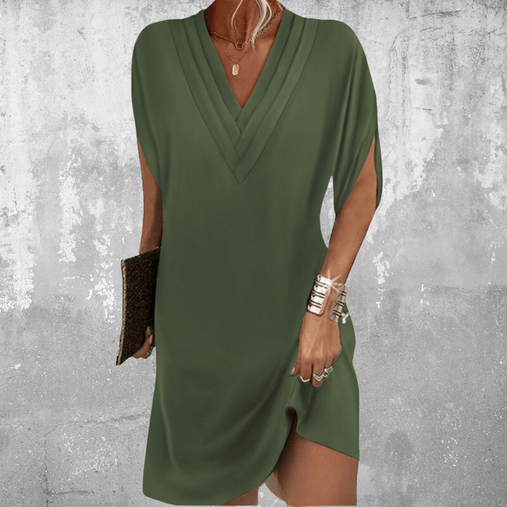 Lisa | Draped V-Neck Tunic Dress