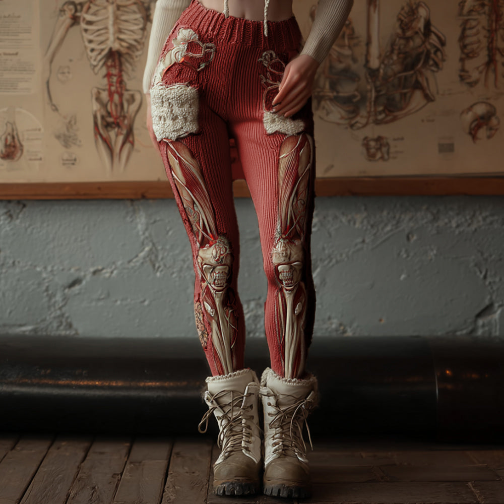 Vintage Halloween Human Anatomy Art Realistic Pants