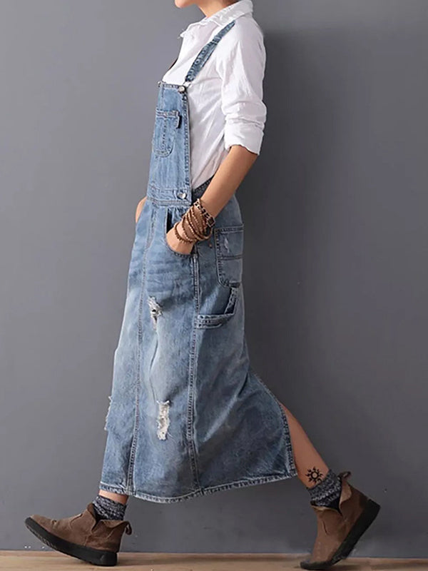 Aurore - Vintage Denim Overall with Pockets