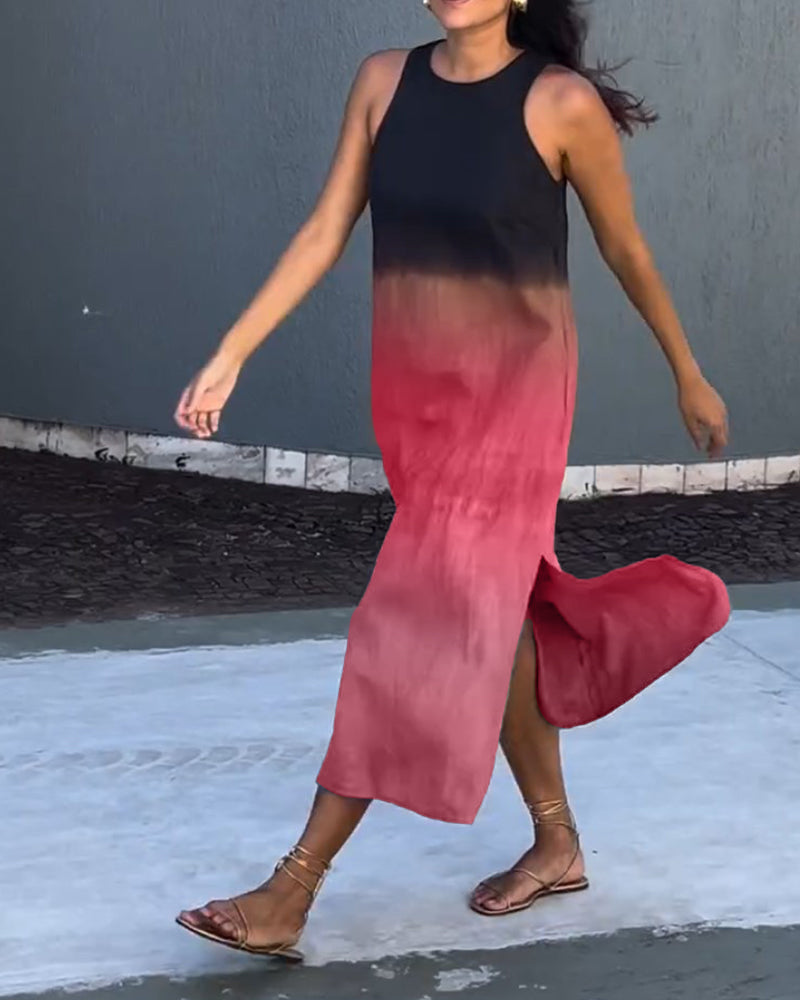 Melanie | Ombre Linen Sleeveless Dress