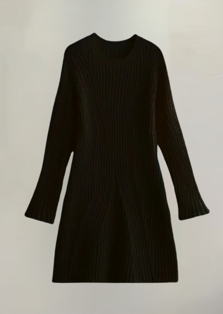 Faustine - Elegant Ribbed Knit Mini Dress