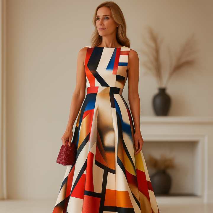 Ashlynn - Chic O-Neck Pleated Sleeveless Evening Dress