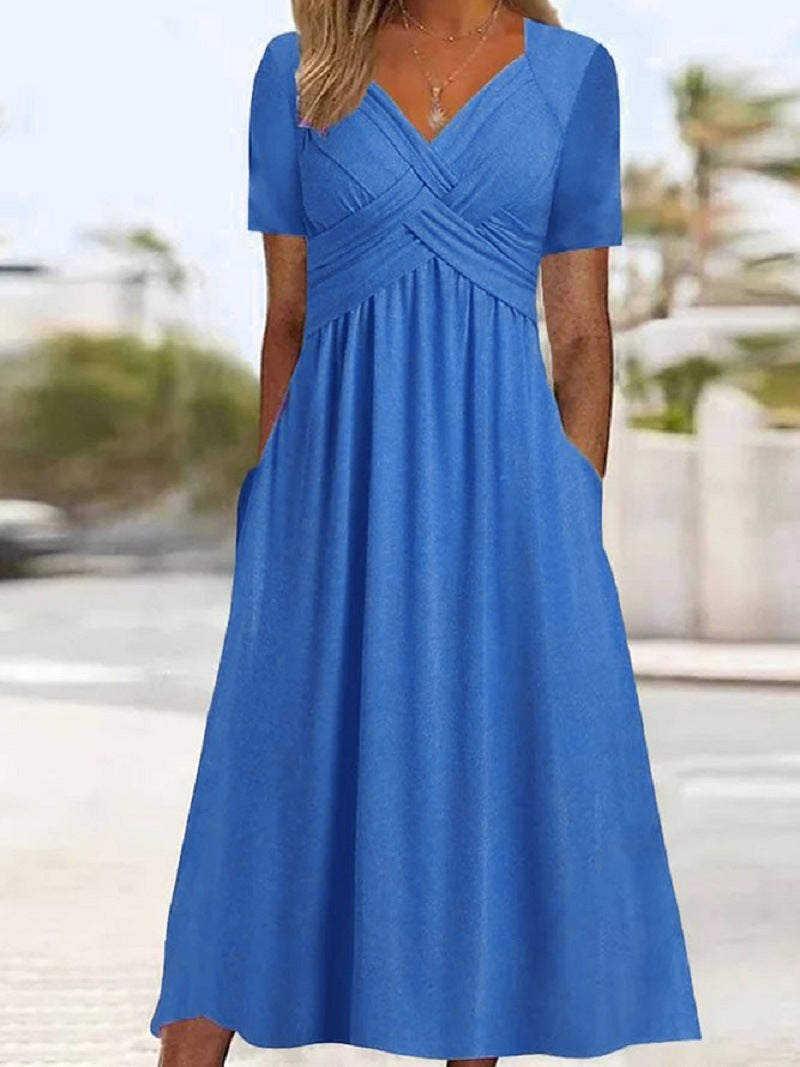 Annabelle - Short-Sleeve Crossover Dress