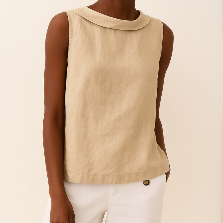DAJA SLEEVELESS LINEN BLOUSE