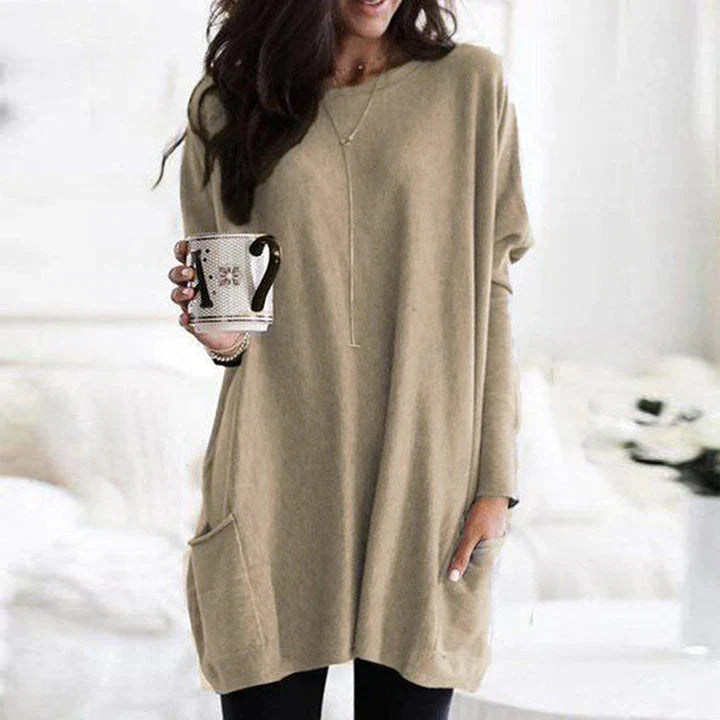 Marsha - Oversized round neck jumper for women