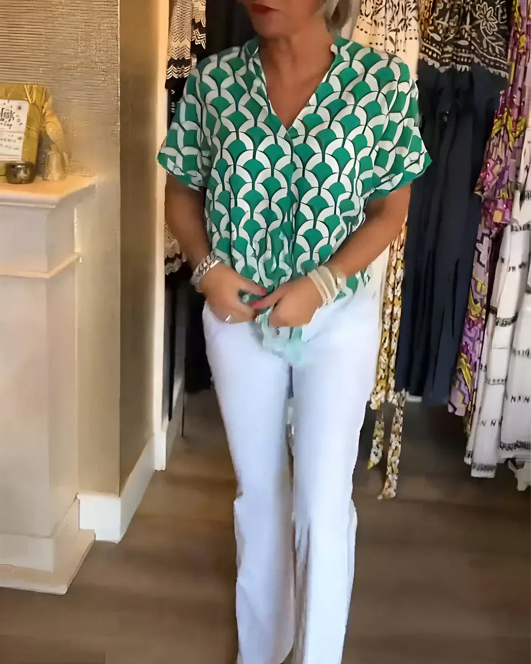 SOLVEIG STYLISH PRINTED BLOUSE