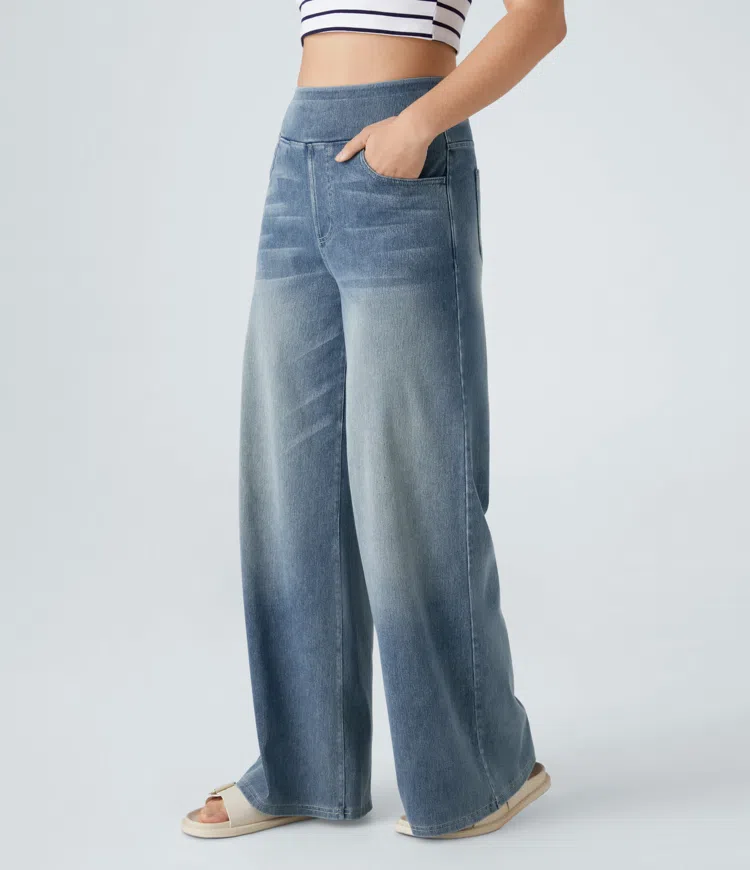 Solène™ - Relaxed Fit Wide-Leg Jeans