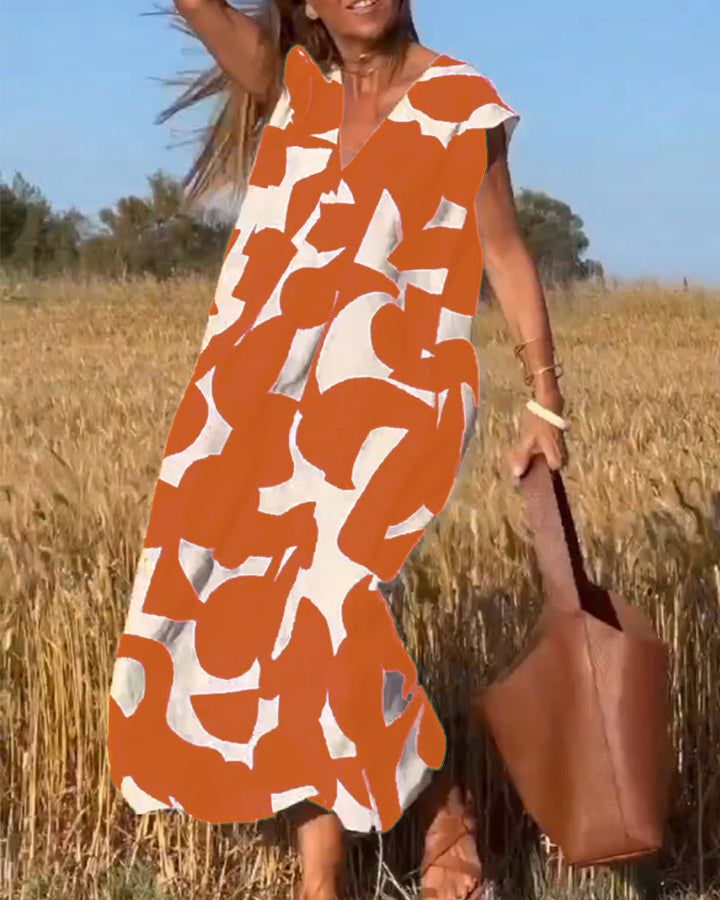 Lauren | Abstract Sleeveless Swing Dress