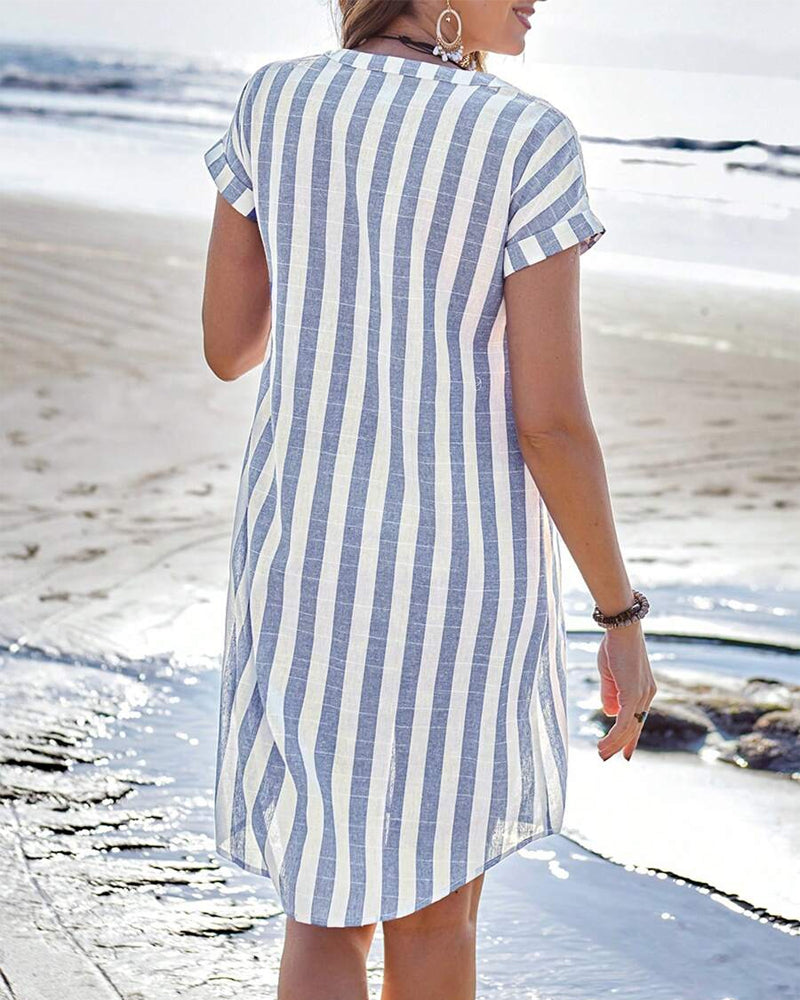 Carol | Striped Shirt Dress