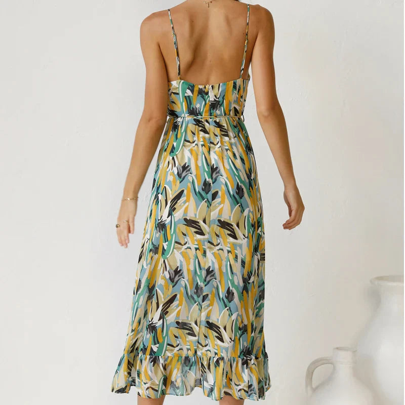 Clara - Elegant Printed Maxi  Dress