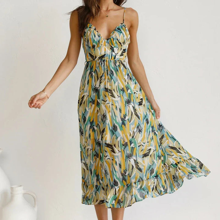 Clara - Elegant Printed Maxi  Dress
