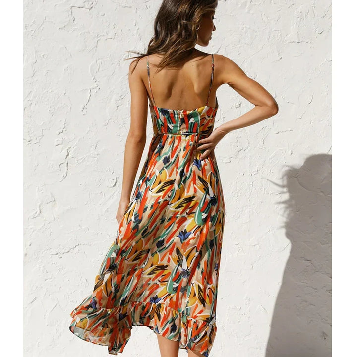 Clara - Elegant Printed Maxi  Dress