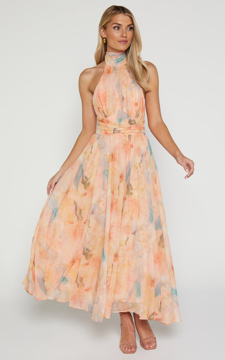 Antonella | Elegant Halter Neck Maxi Dress