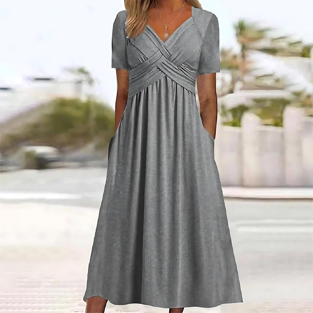 Elisa | Elegant Midi Dress with Flattering Tummy Control