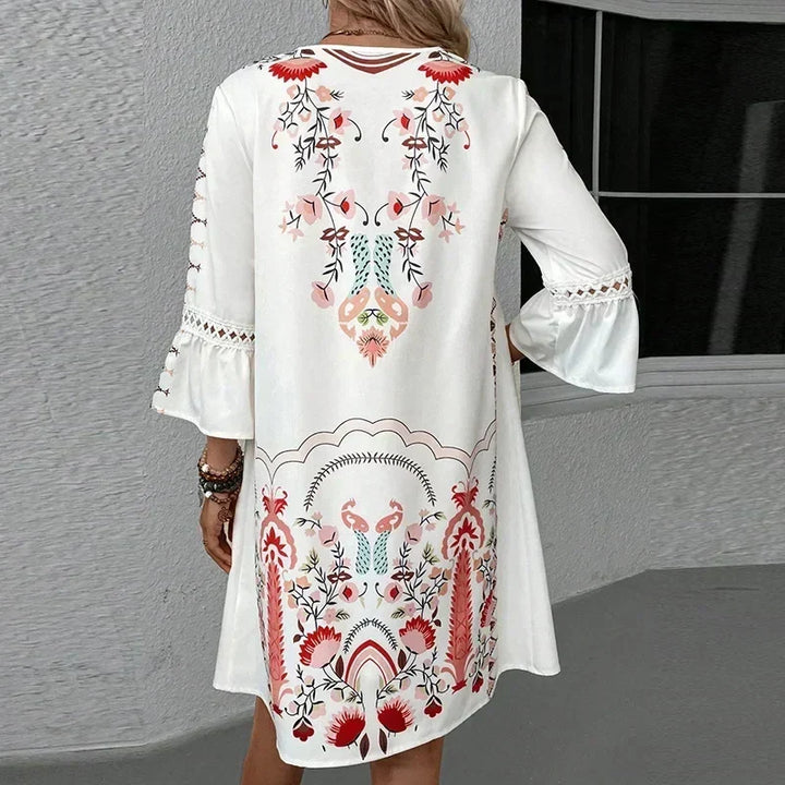 Kissia ~ Bohemian-Inspired Artistic Print Dress