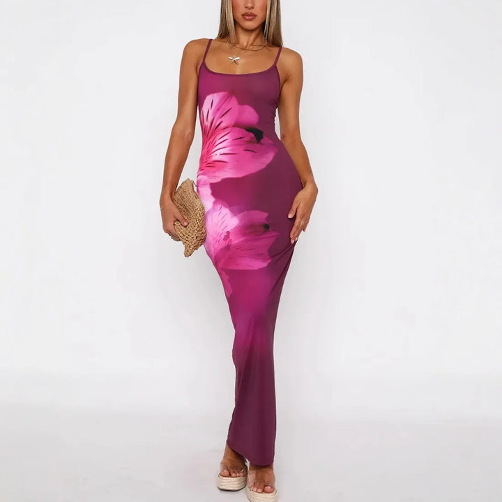 Ione - Chic Printed Tube Maxi Dress