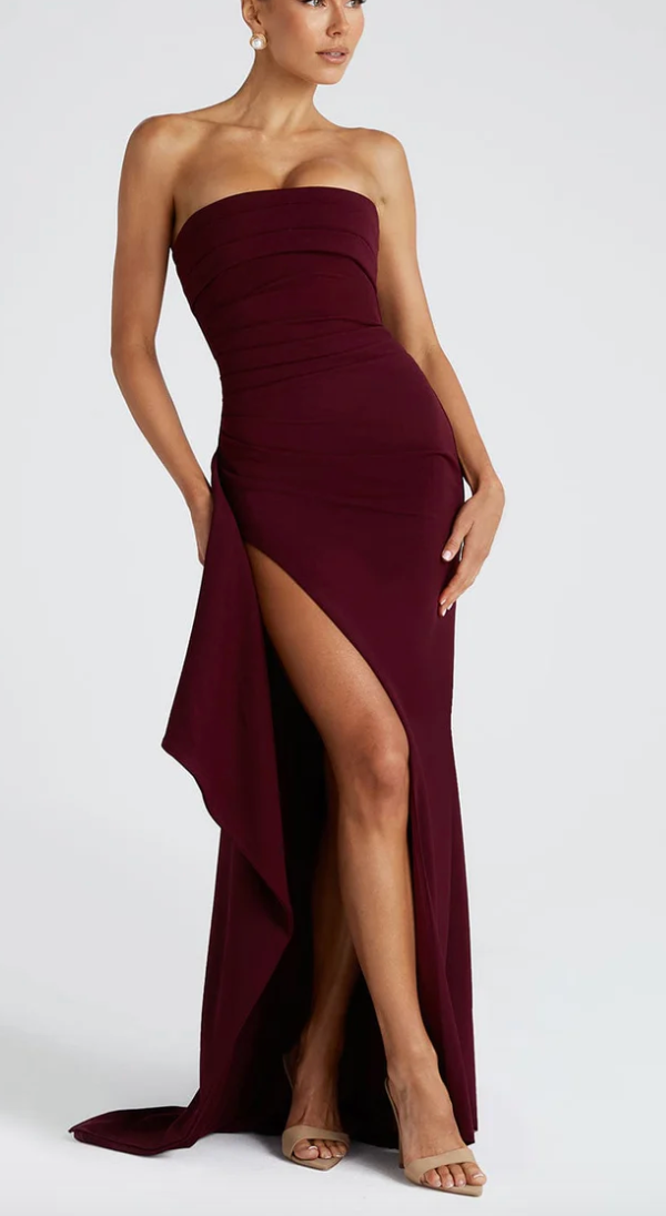 Alina | Elegant Strapless Maxi Dress