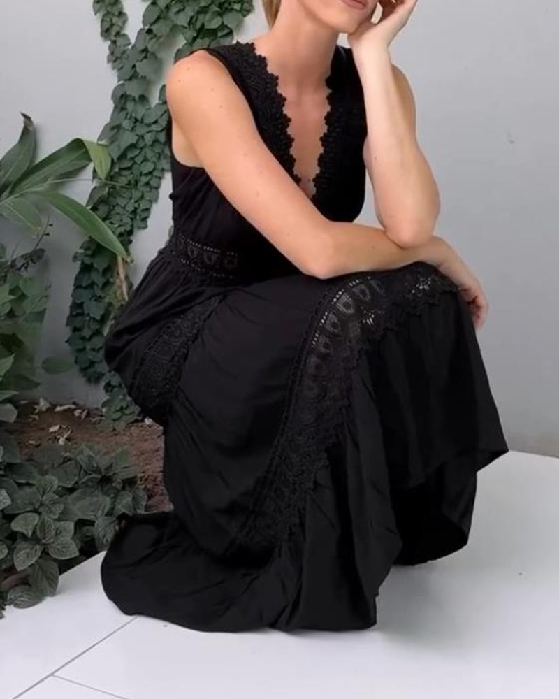 Mirna - V-neck lace tank dress