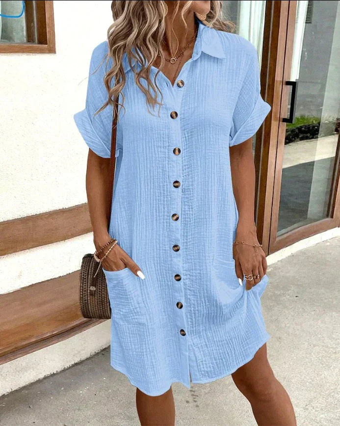 Caroline | Button-Up Casual Shirt Dress