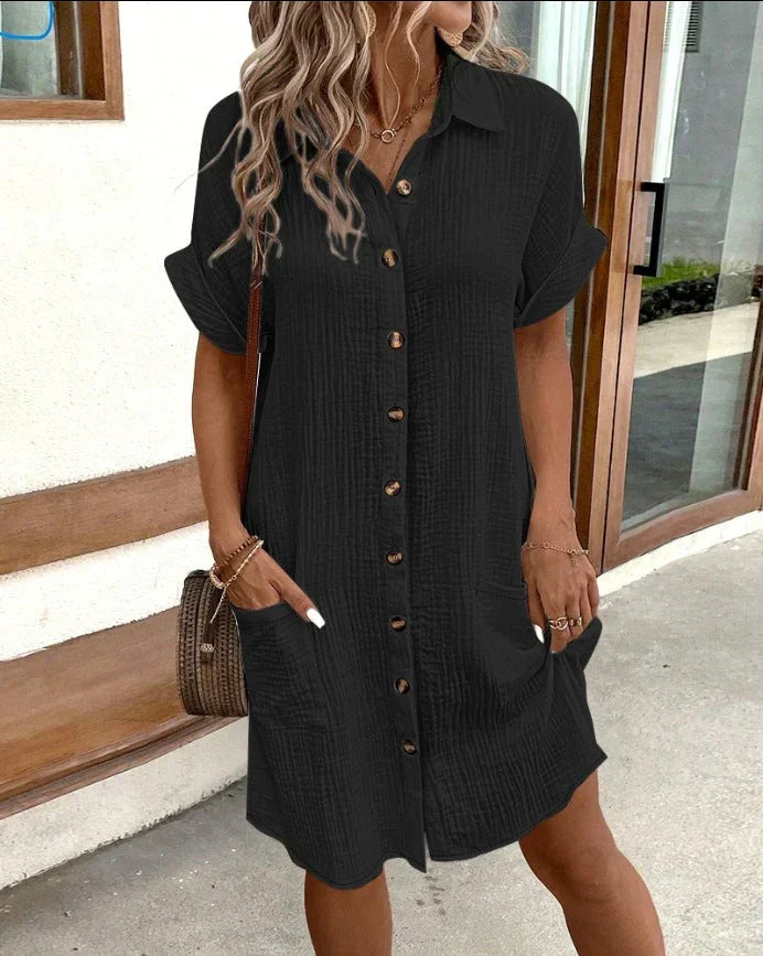 Caroline | Button-Up Casual Shirt Dress