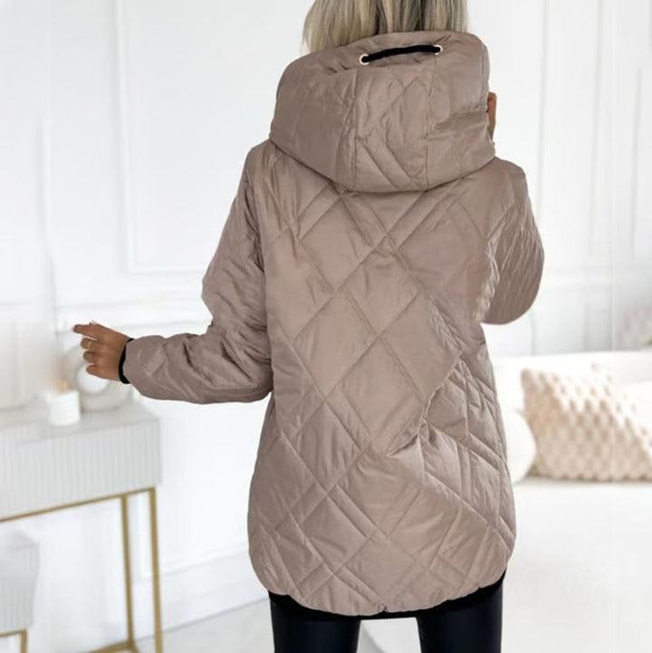 Kialina – Quilted Parka with Hood and Front Zipper