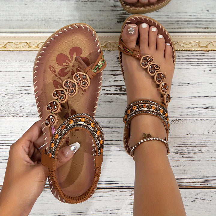 Danielle™ | Floral Beaded Chic Sandals